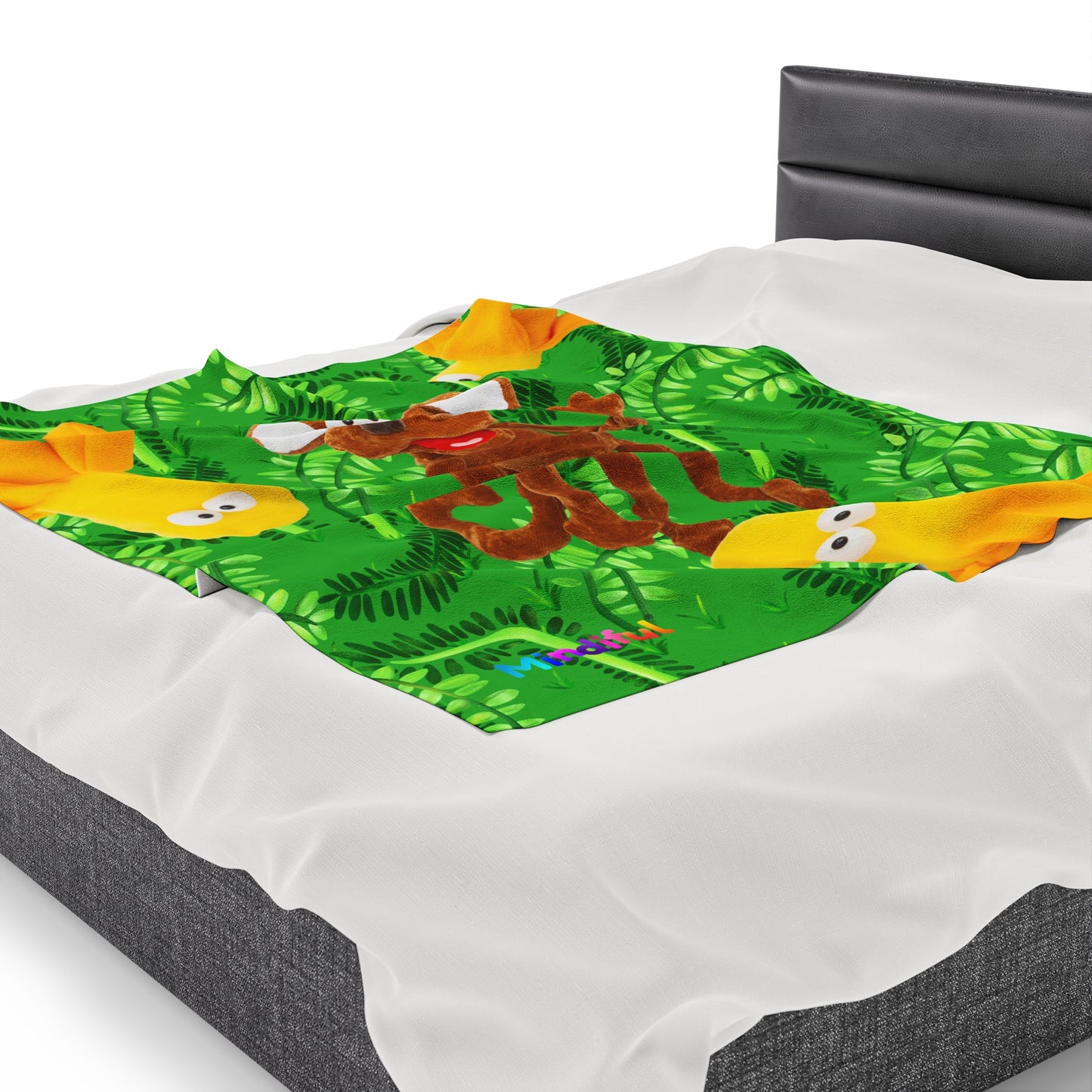 Mindiful® "Marty Jungle Party" Velveteen Plush Snuggle Blanket