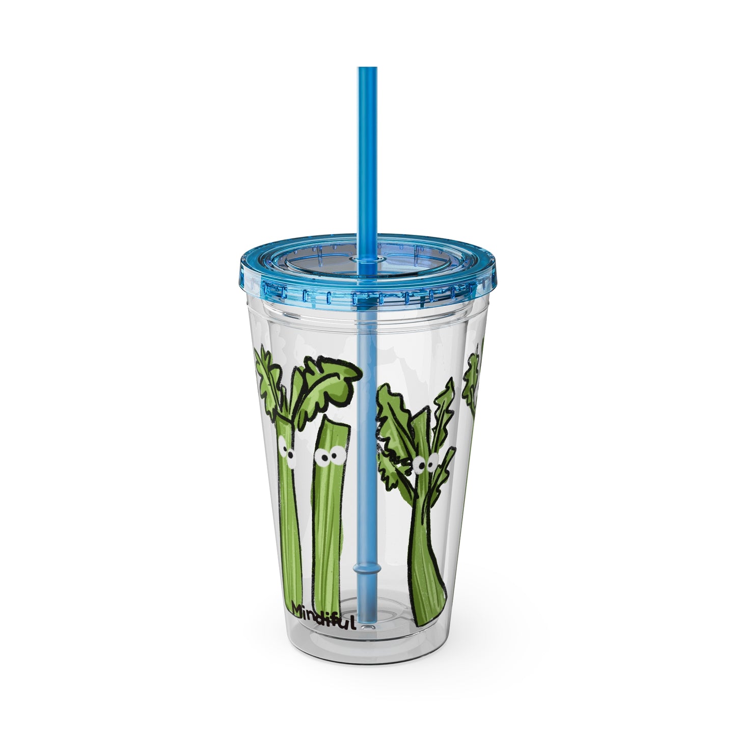 Silly Sippers BPA FREE ACRYLIC Tumbler with Straw, 16oz - Charming Celery