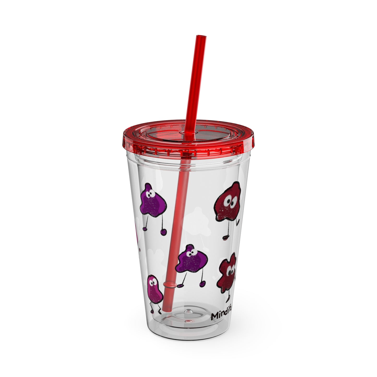 Silly Sippers BPA FREE ACRYLIC Tumbler with Straw, 16oz - Groovy Grapes