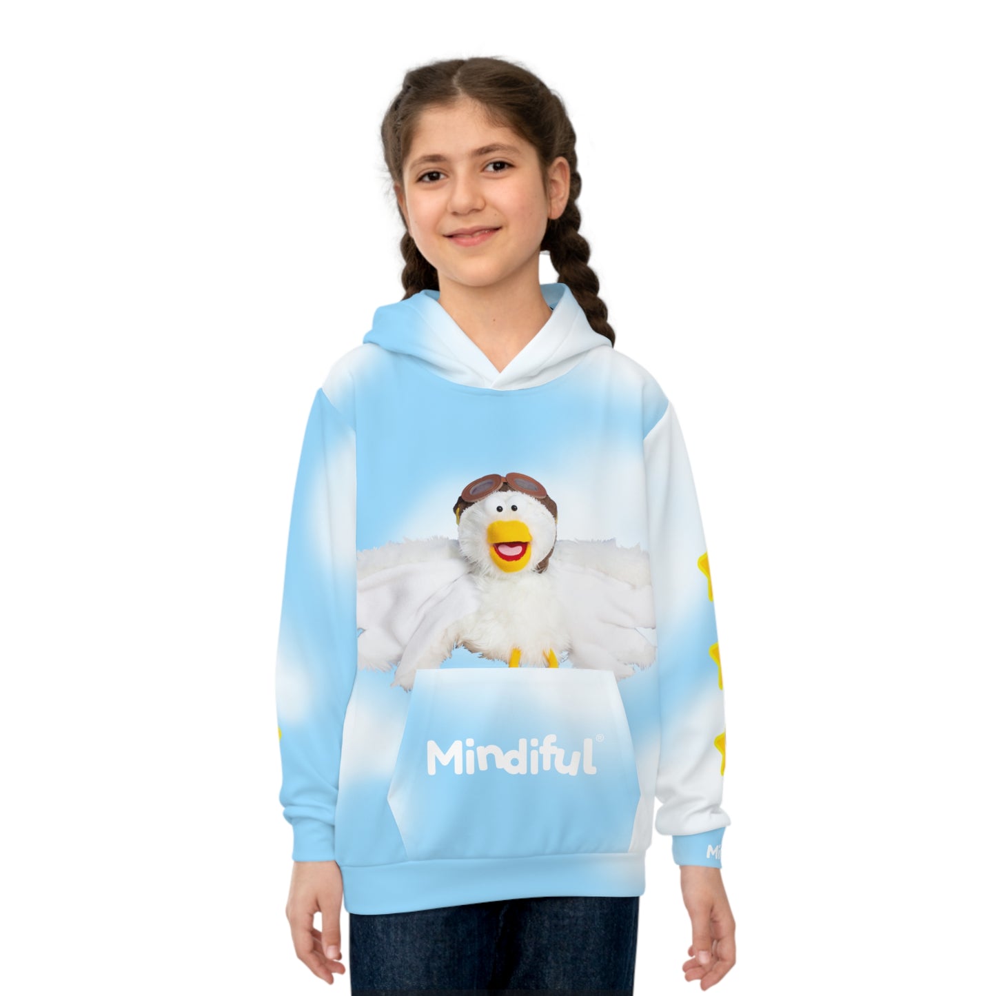 Breathing Break with Little Bird - Fluffy Skies - Children's Hoodie