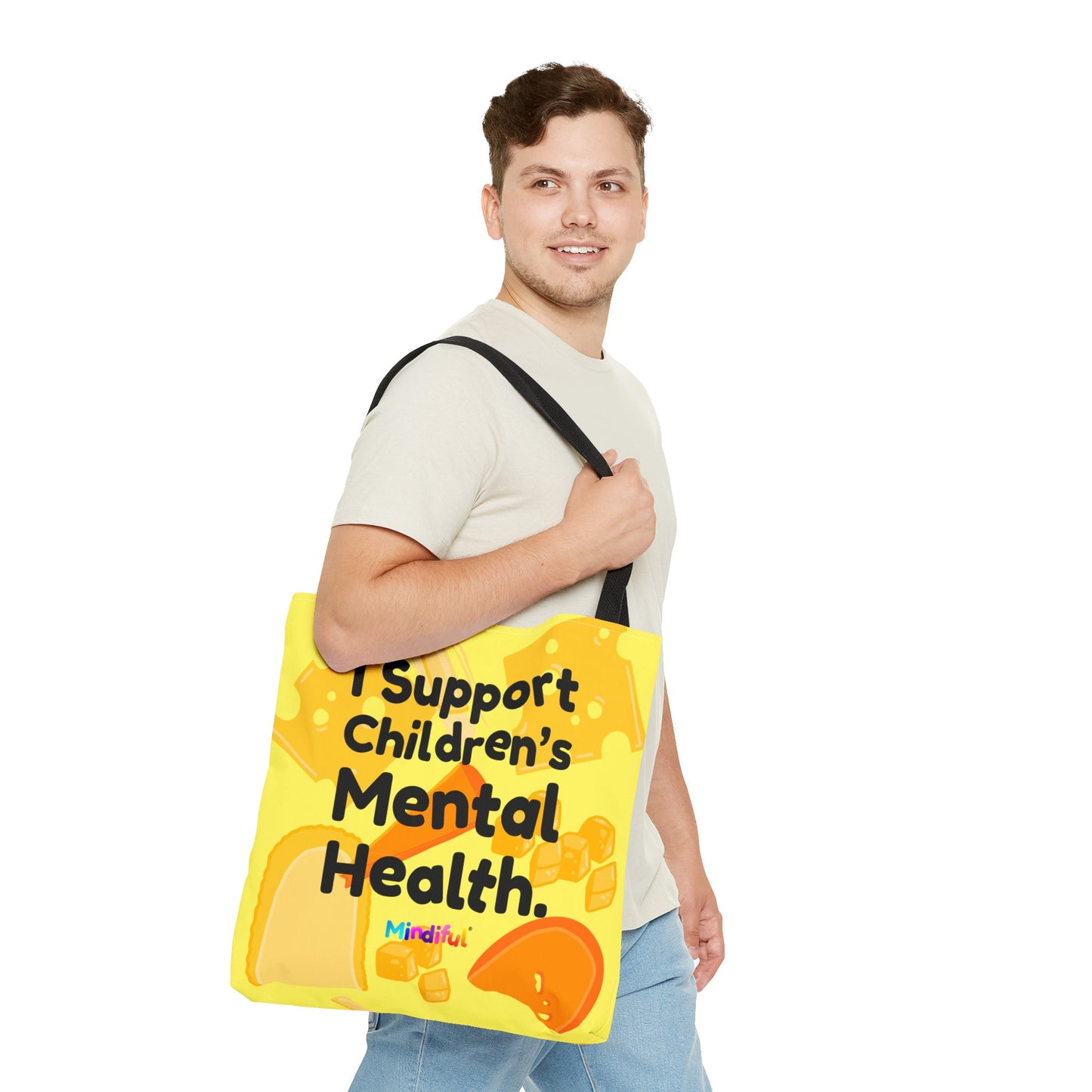 Mindiful® "I Support Children's Mental Health" Snorey Cheese Tote Bag