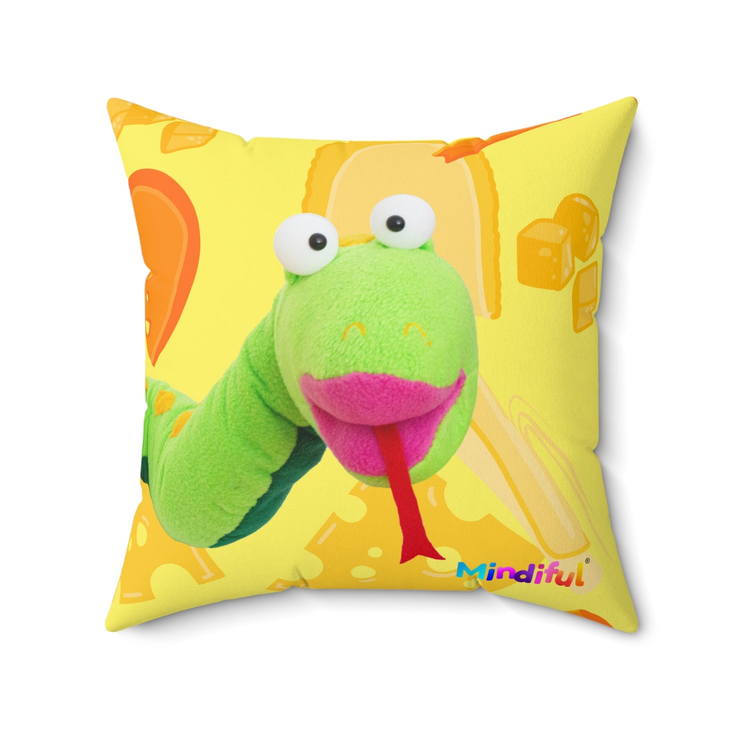 Mindiful® "Cheesy Snorey" Square Pillow