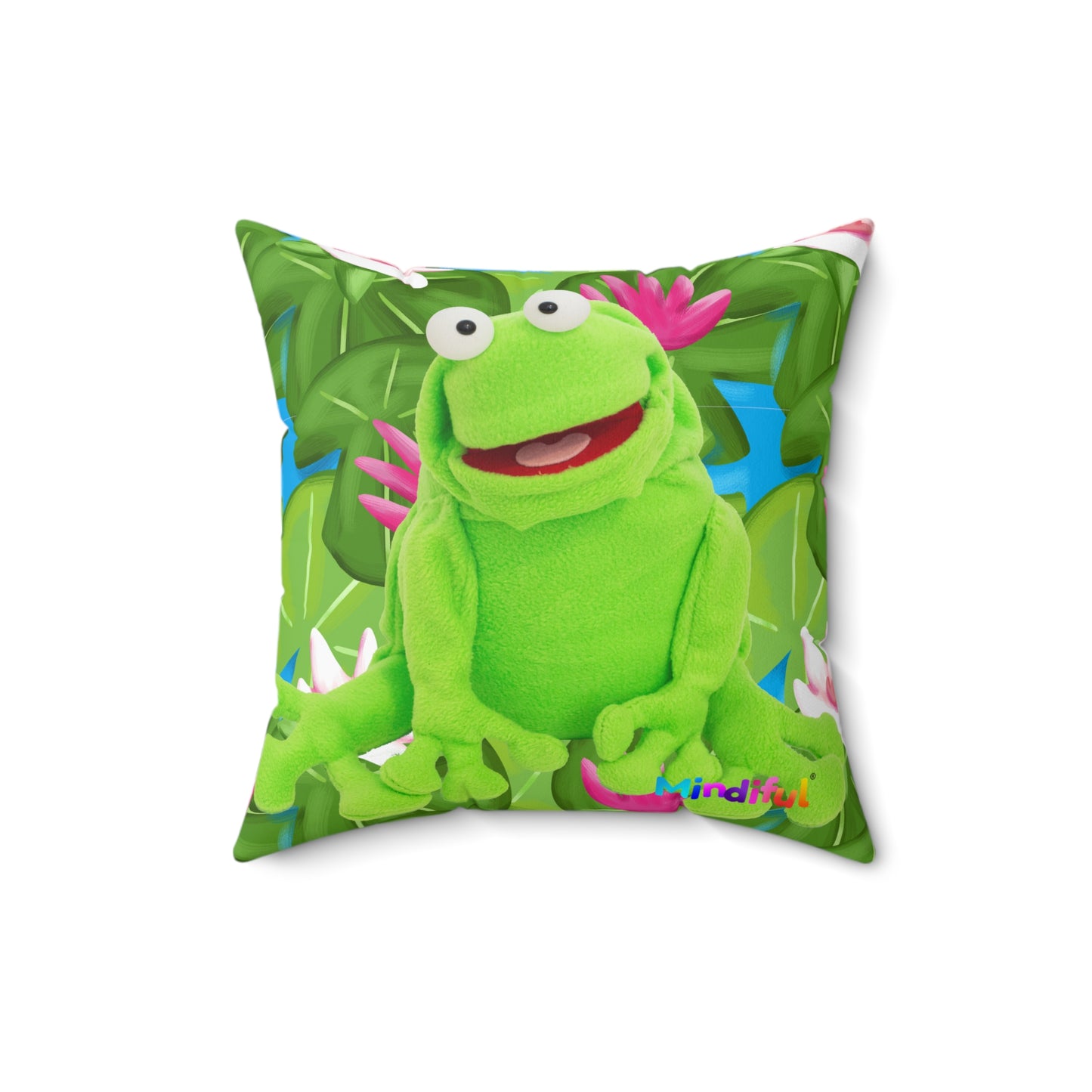 Mindiful® "Lily Pad Puddles" Square Pillow