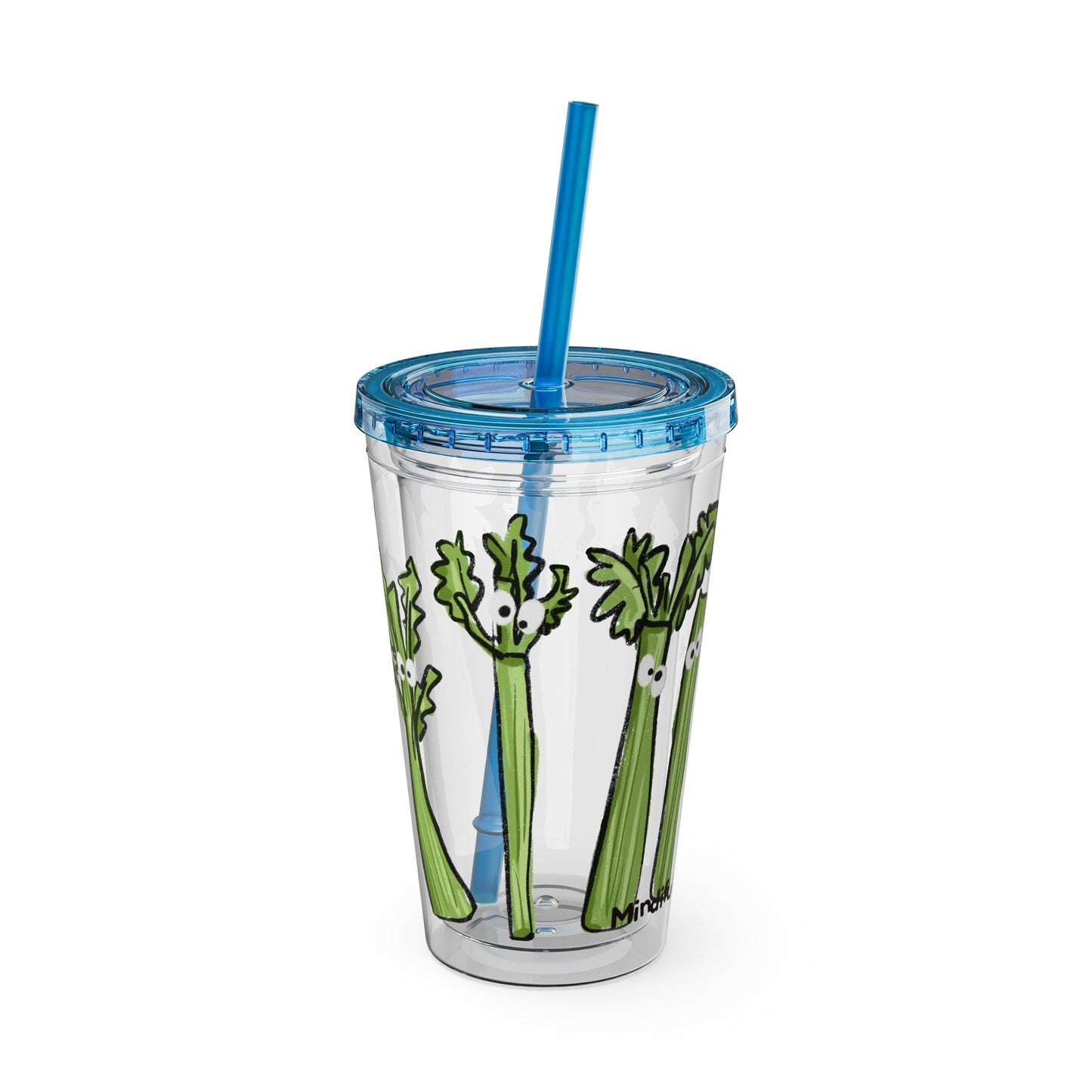 Silly Sippers BPA FREE ACRYLIC Tumbler with Straw, 16oz - Charming Celery