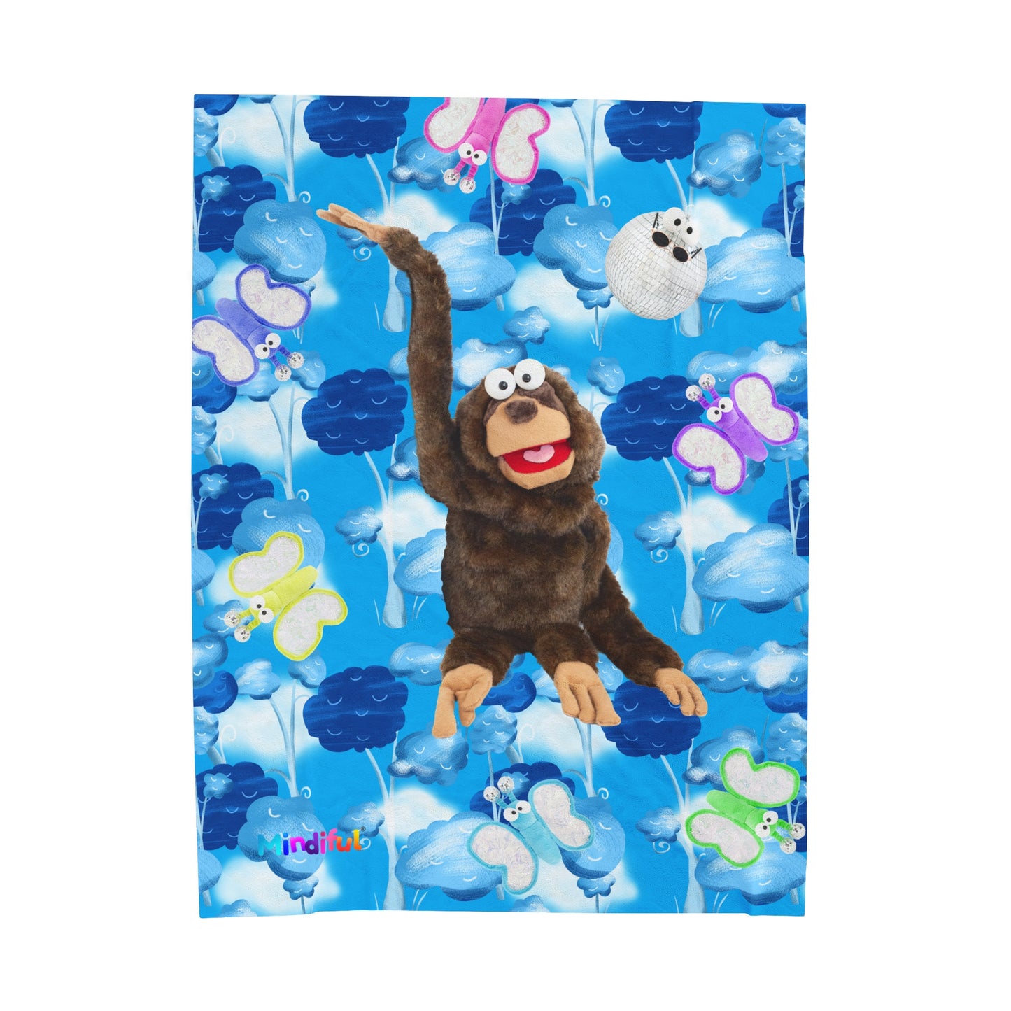 Mindiful® "Cloudy with a Chance of Steve" Velveteen Plush Snuggle Blanket