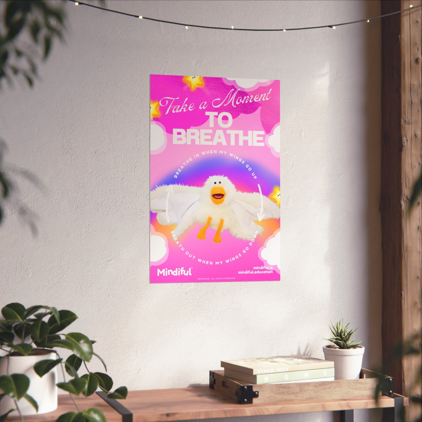 Mindiful® "Little Bird" Take a Moment to Breathe - Matte Vertical Poster