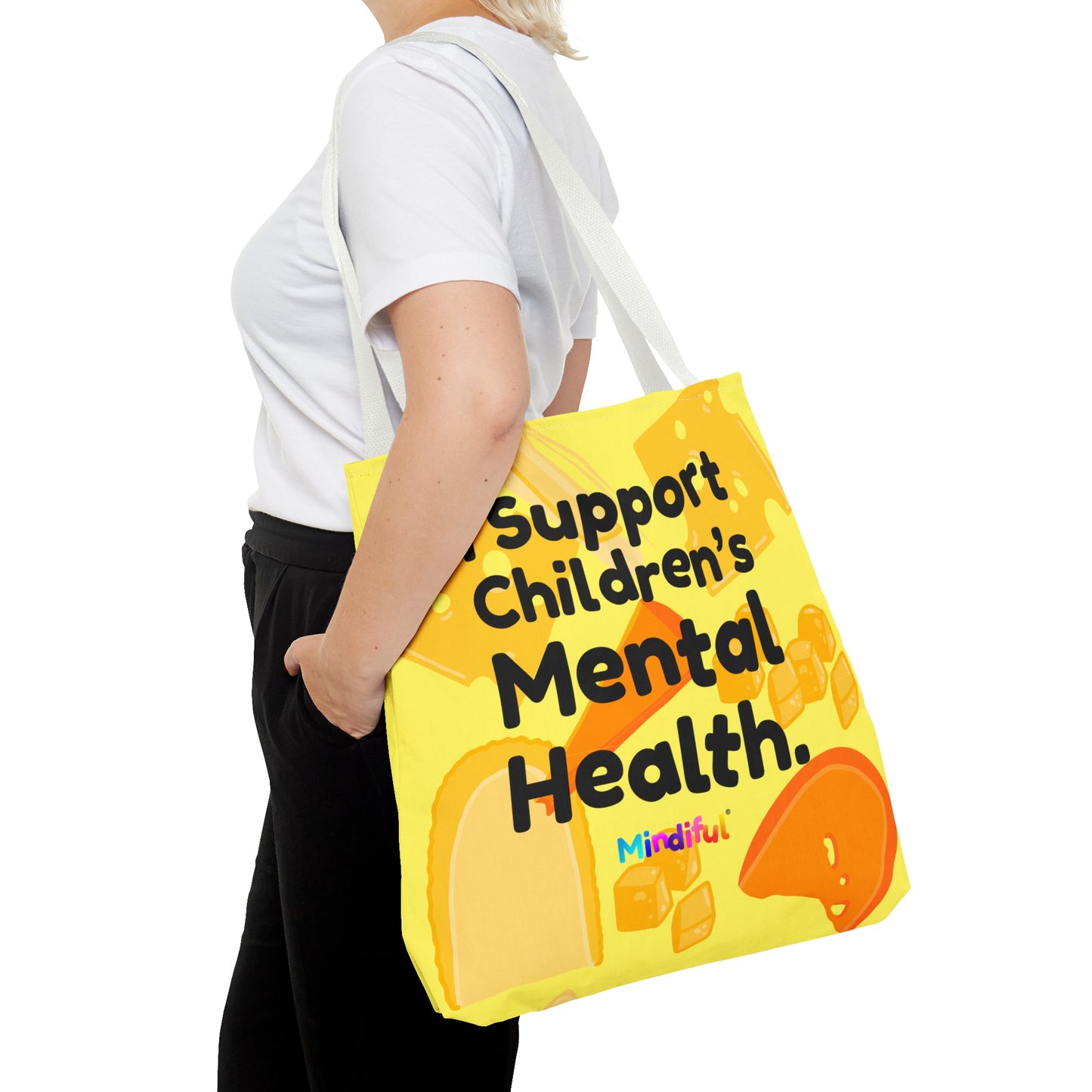 Mindiful® "I Support Children's Mental Health" Snorey Cheese Tote Bag