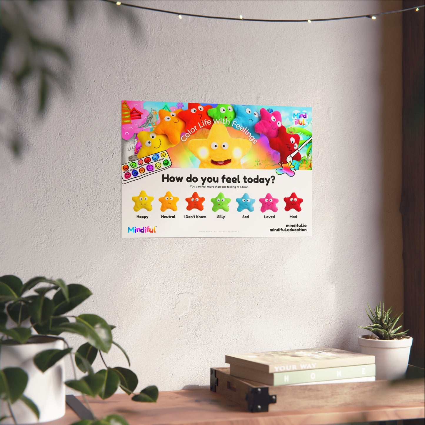 Mindiful® "How Do You Feel Today?" Colorful - Matte Horizontal Poster