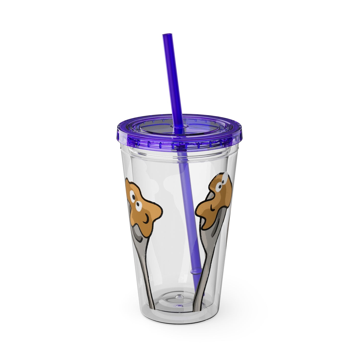 Silly Sippers BPA FREE ACRYLIC Tumbler with Straw, 16oz - Positive Peanut Butter