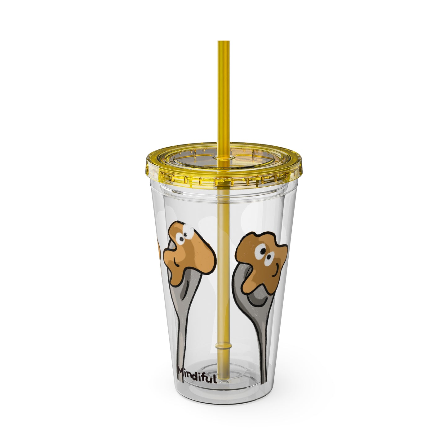 Silly Sippers BPA FREE ACRYLIC Tumbler with Straw, 16oz - Positive Peanut Butter