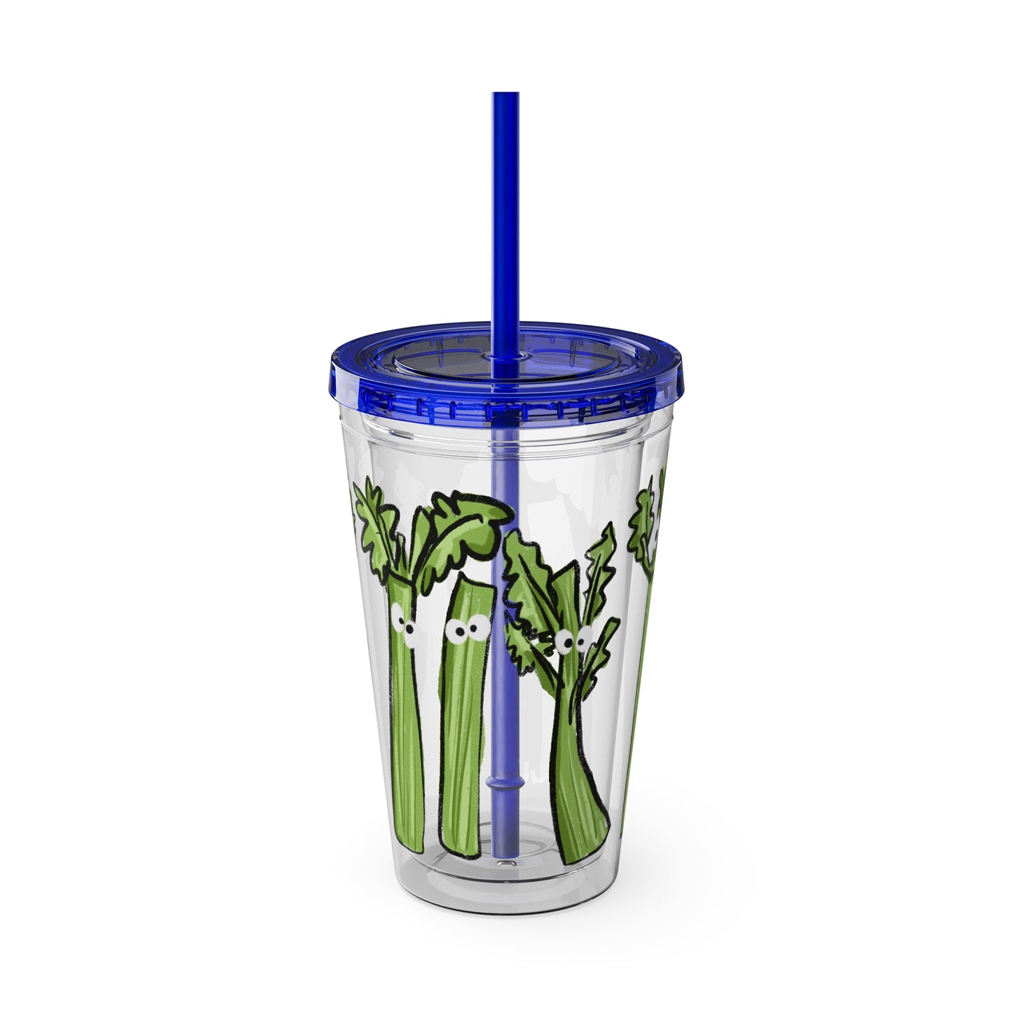 Silly Sippers BPA FREE ACRYLIC Tumbler with Straw, 16oz - Charming Celery