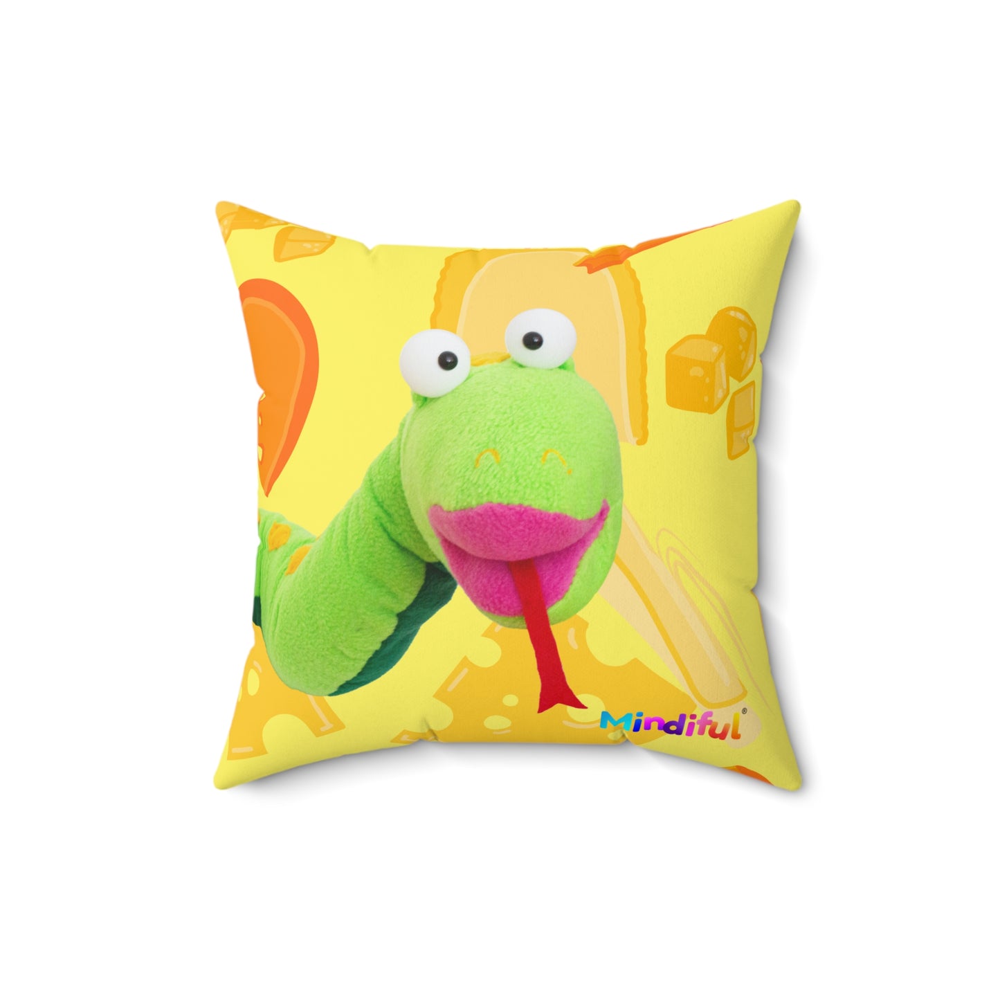 Mindiful® "Cheesy Snorey" Square Pillow