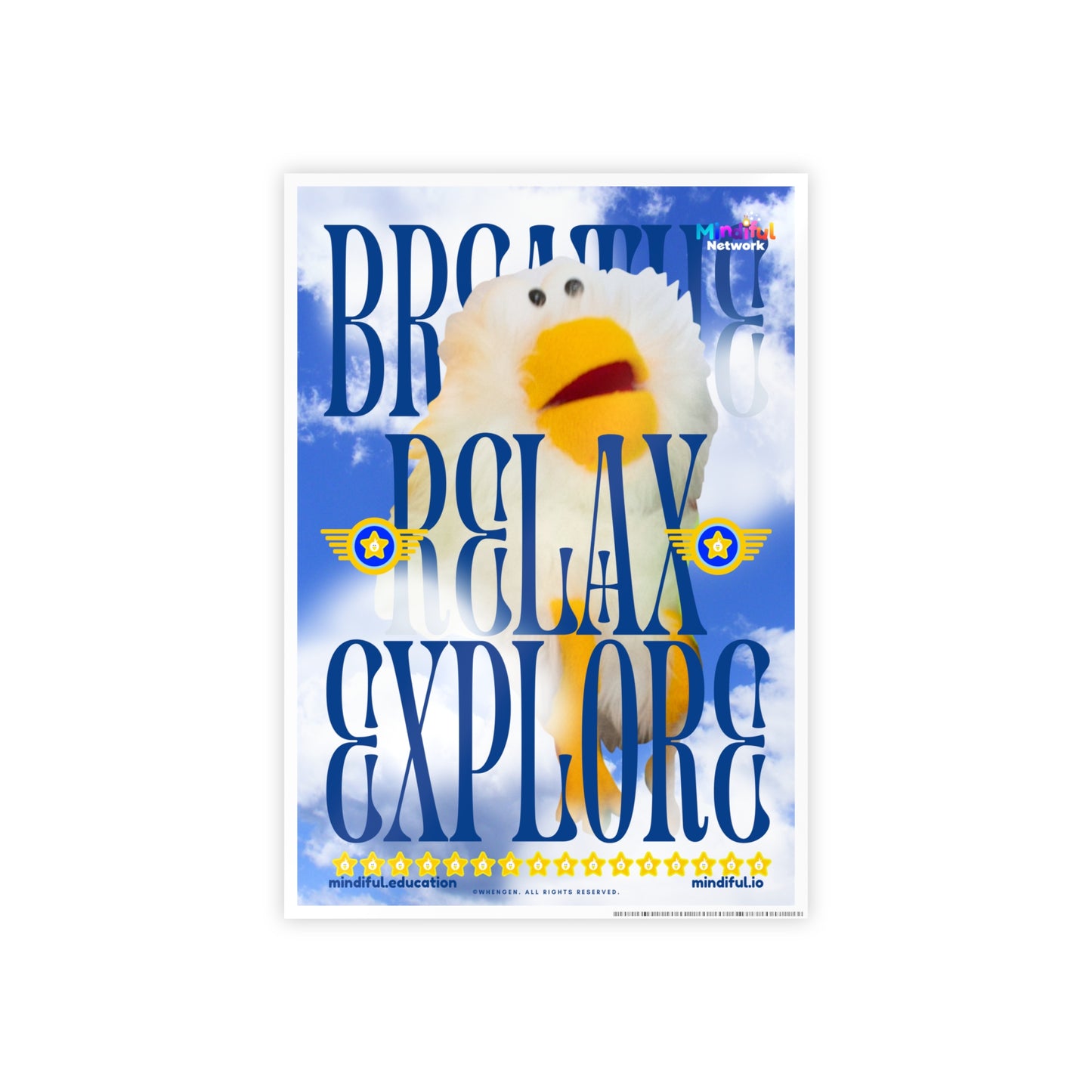 Mindiful® "Breathe Relax Explore" GLOSSY Poster