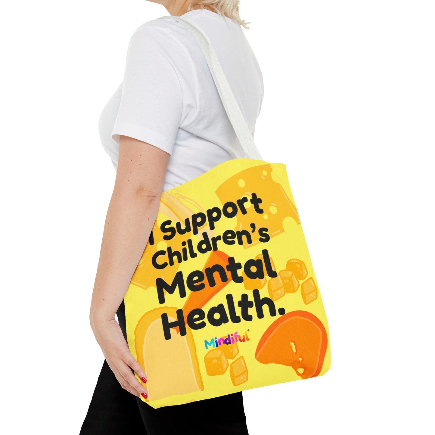 Mindiful® "I Support Children's Mental Health" Snorey Cheese Tote Bag