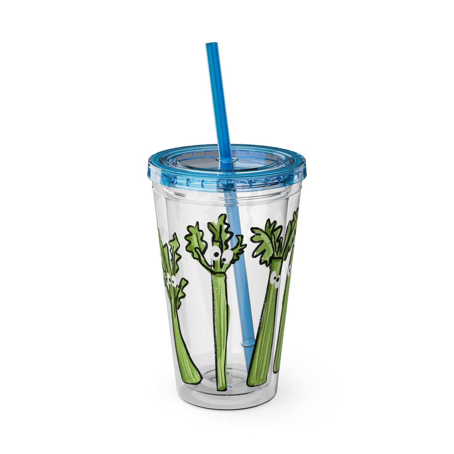 Silly Sippers BPA FREE ACRYLIC Tumbler with Straw, 16oz - Charming Celery