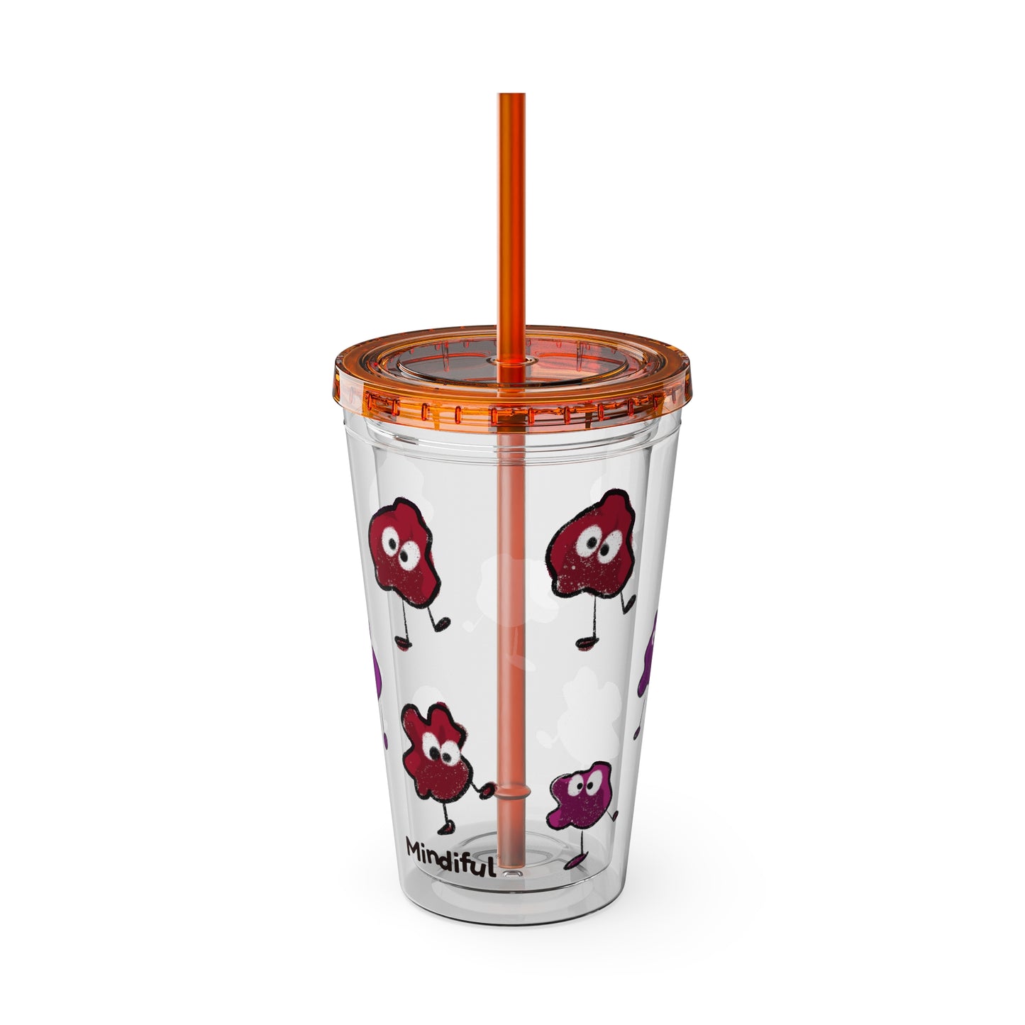 Silly Sippers BPA FREE ACRYLIC Tumbler with Straw, 16oz - Groovy Grapes