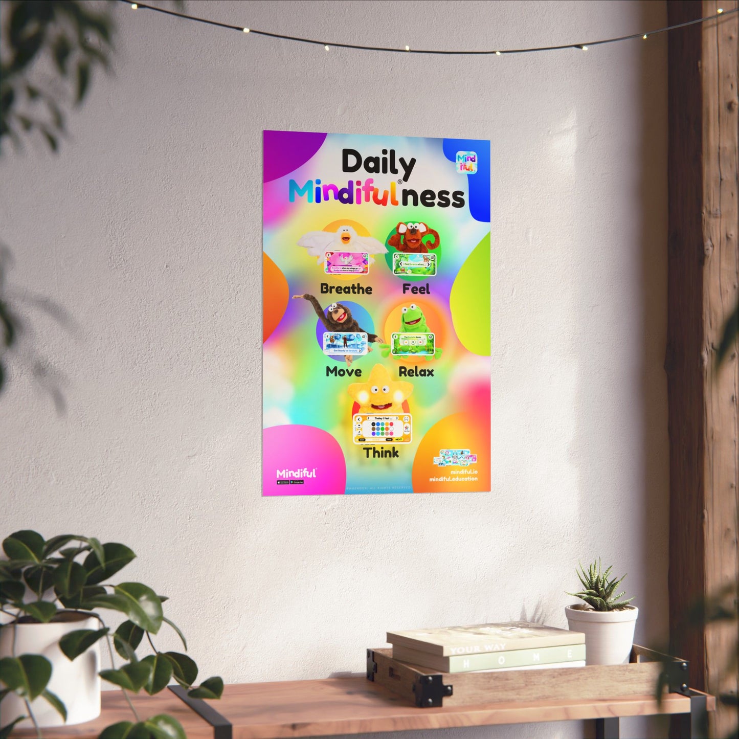 Mindiful® "Daily Mindiful®-ness Colorful" Matte Vertical Poster
