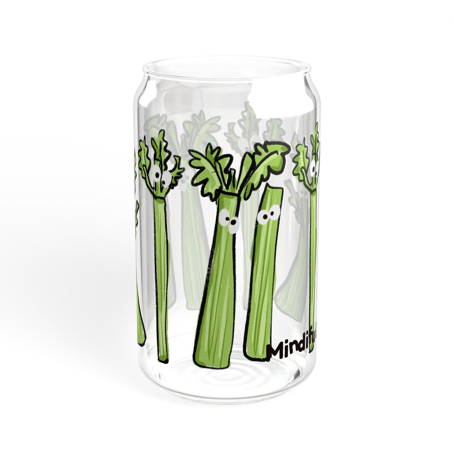 Silly Sippers GLASS with or w/o Straw, 16oz - Charming Celery