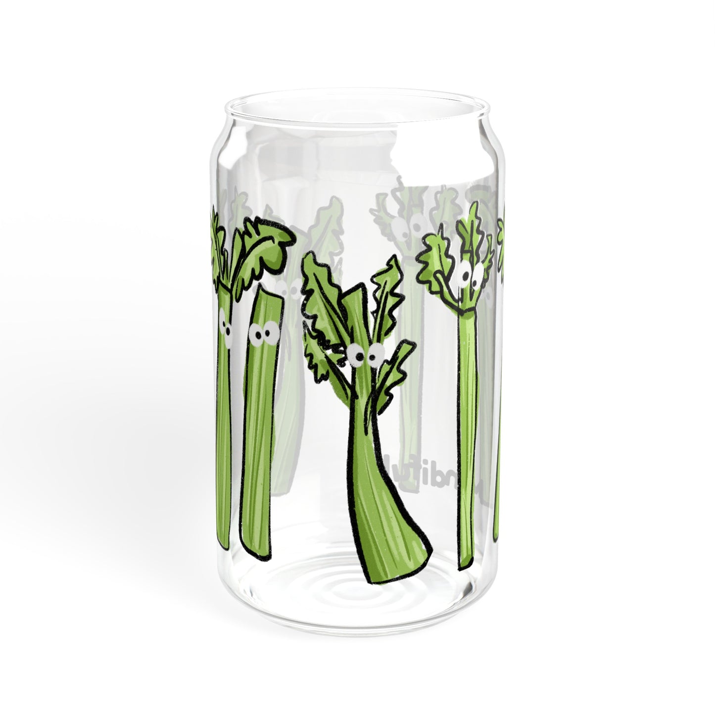 Silly Sippers GLASS with or w/o Straw, 16oz - Charming Celery