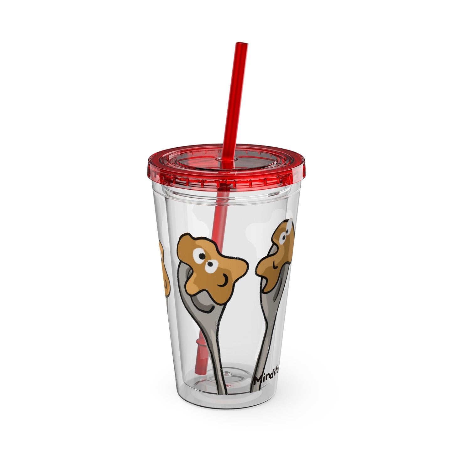 Silly Sippers BPA FREE ACRYLIC Tumbler with Straw, 16oz - Positive Peanut Butter