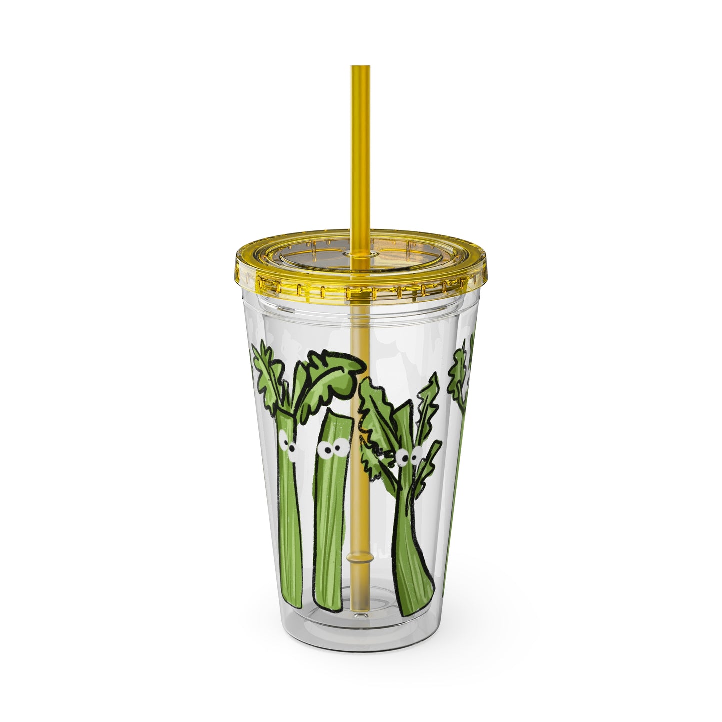 Silly Sippers BPA FREE ACRYLIC Tumbler with Straw, 16oz - Charming Celery