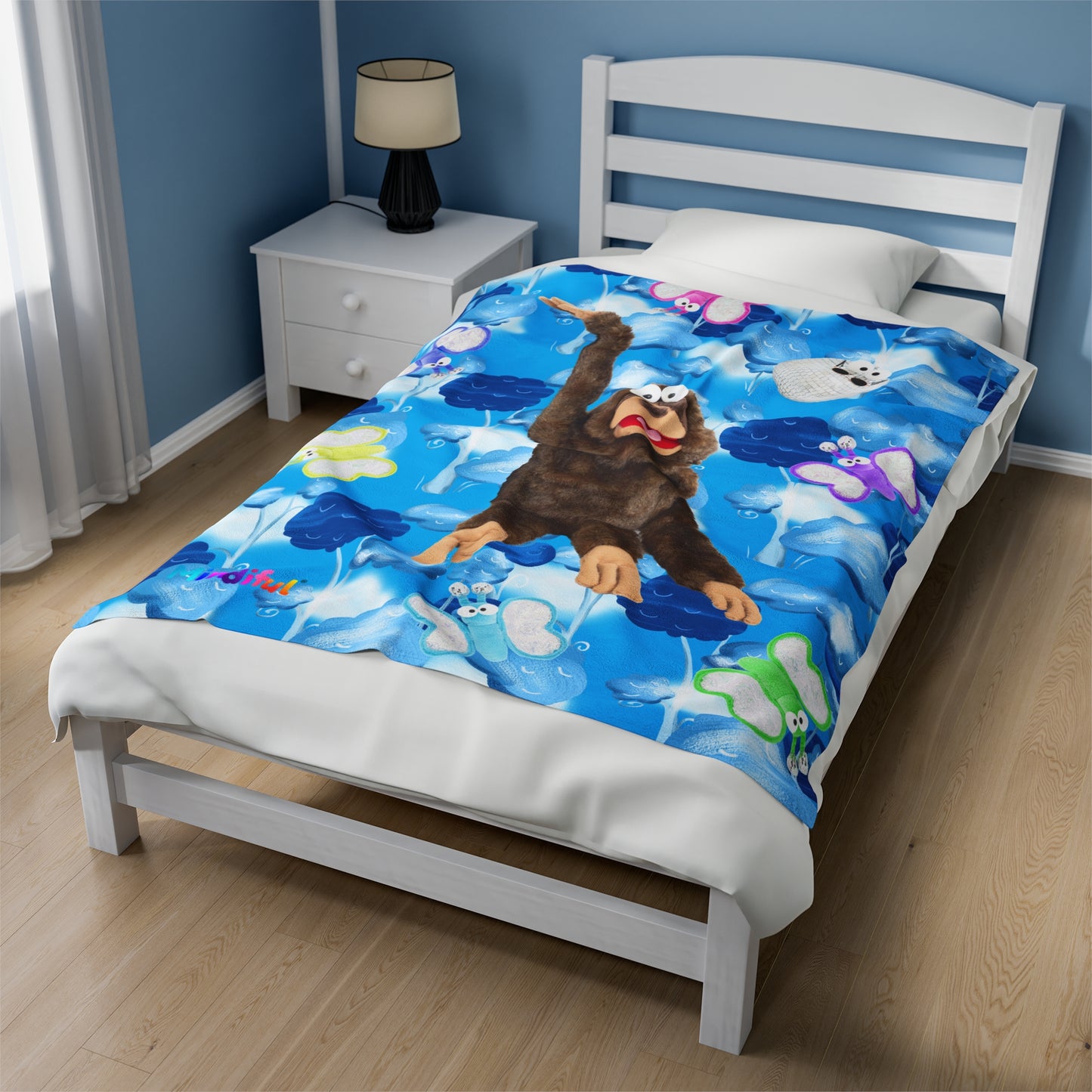 Mindiful® "Cloudy with a Chance of Steve" Velveteen Plush Snuggle Blanket