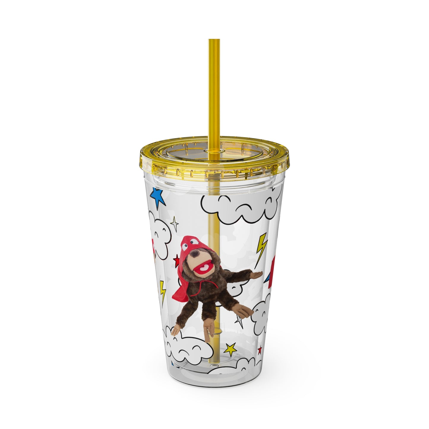 Super Sloth Super Sipper! BPA FREE ACRYLIC Tumbler with Straw, 16oz