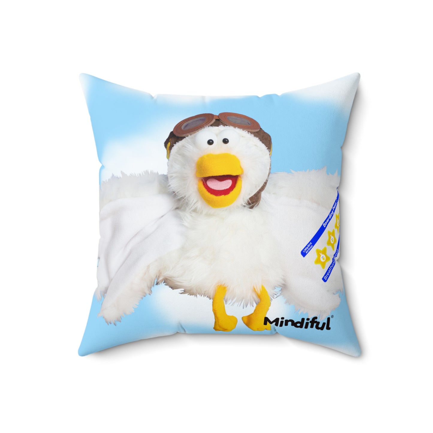 Mindiful® "Breathing Break with Little Bird" Square Pillow