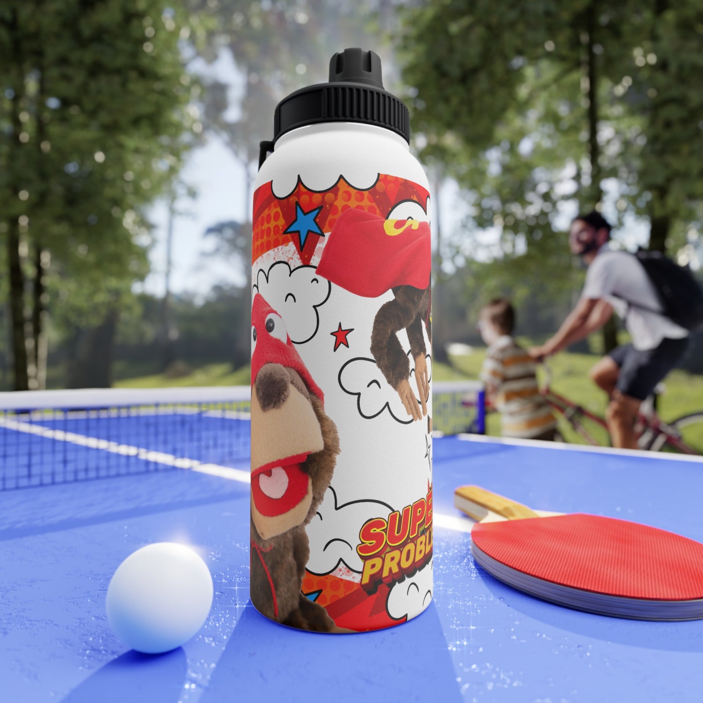 Mindiful® "Super Sloth Problem Solvers" Stainless Steel Water Bottle, Sports Lid