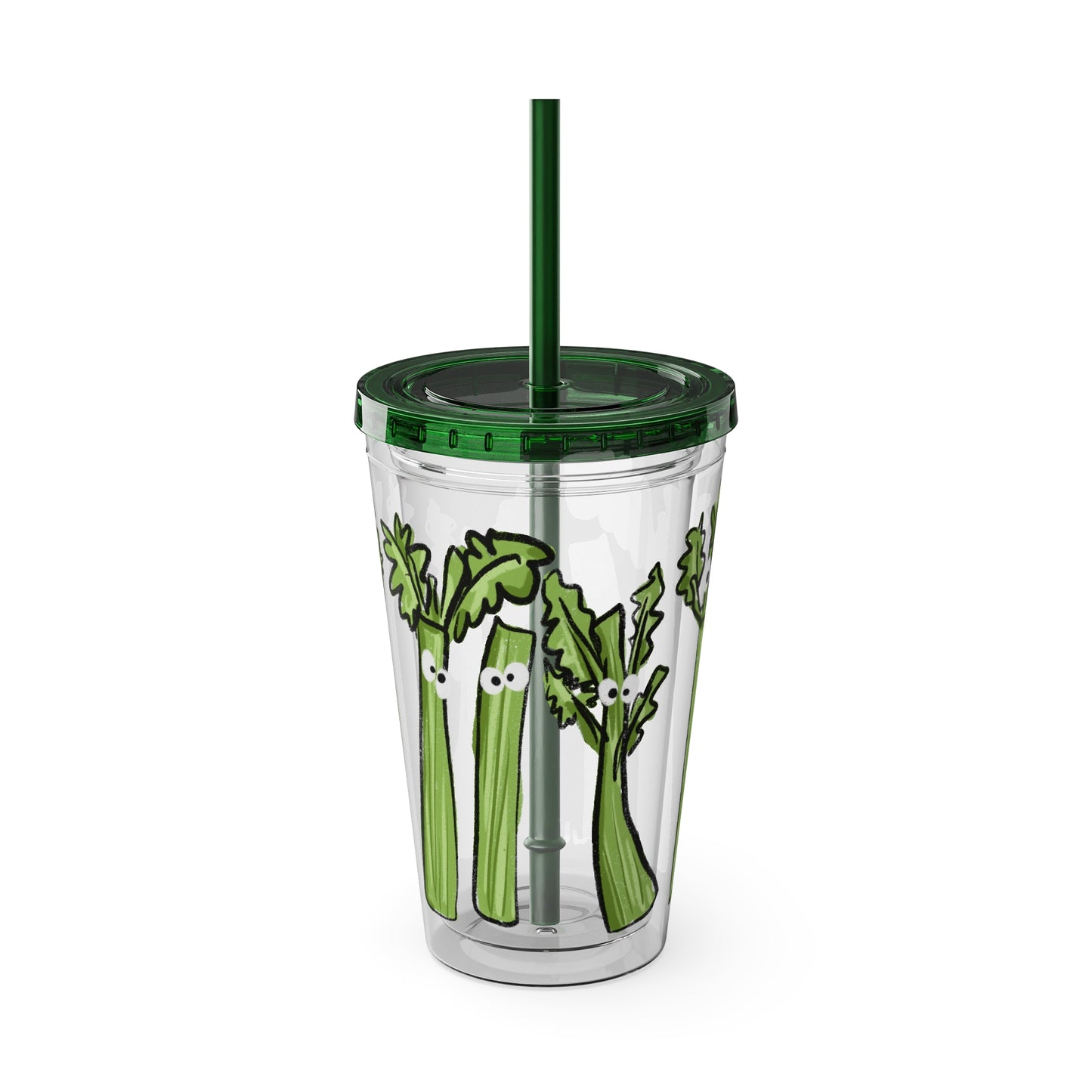 Silly Sippers BPA FREE ACRYLIC Tumbler with Straw, 16oz - Charming Celery