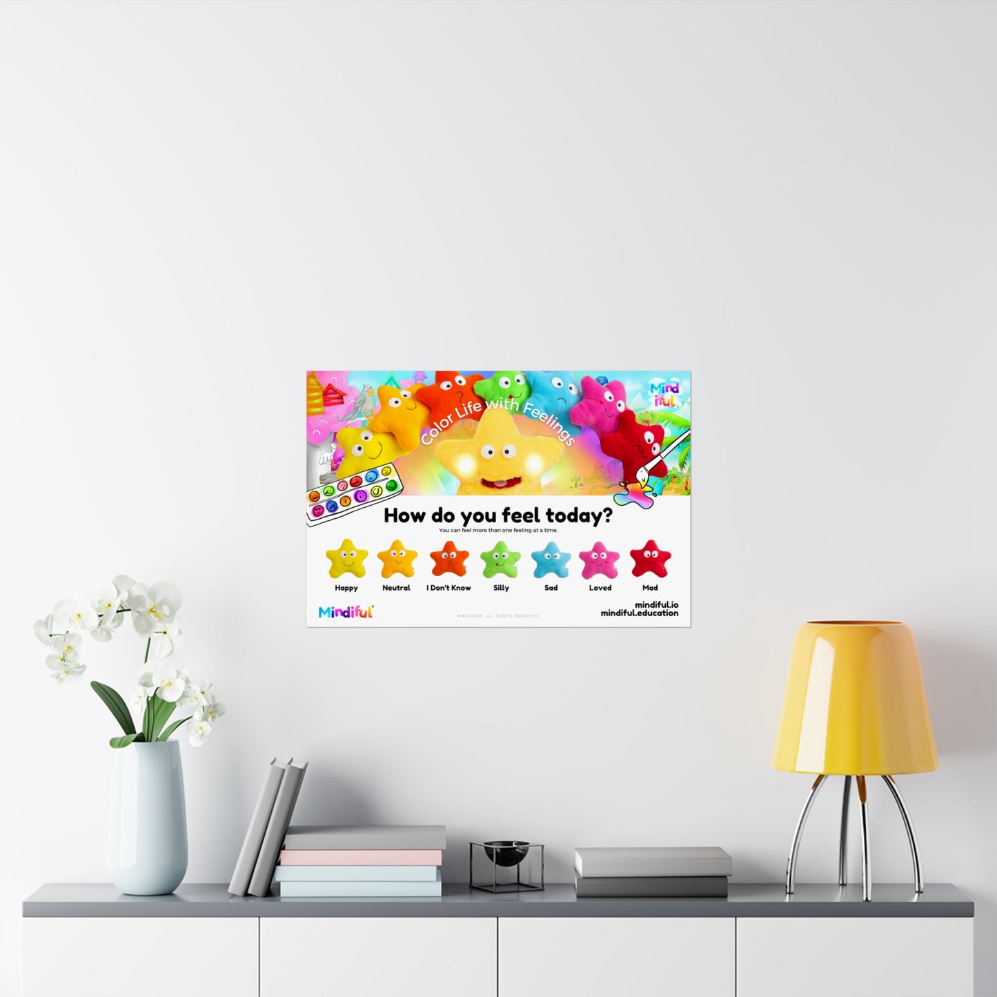 Mindiful® "How Do You Feel Today?" Colorful - Matte Horizontal Poster