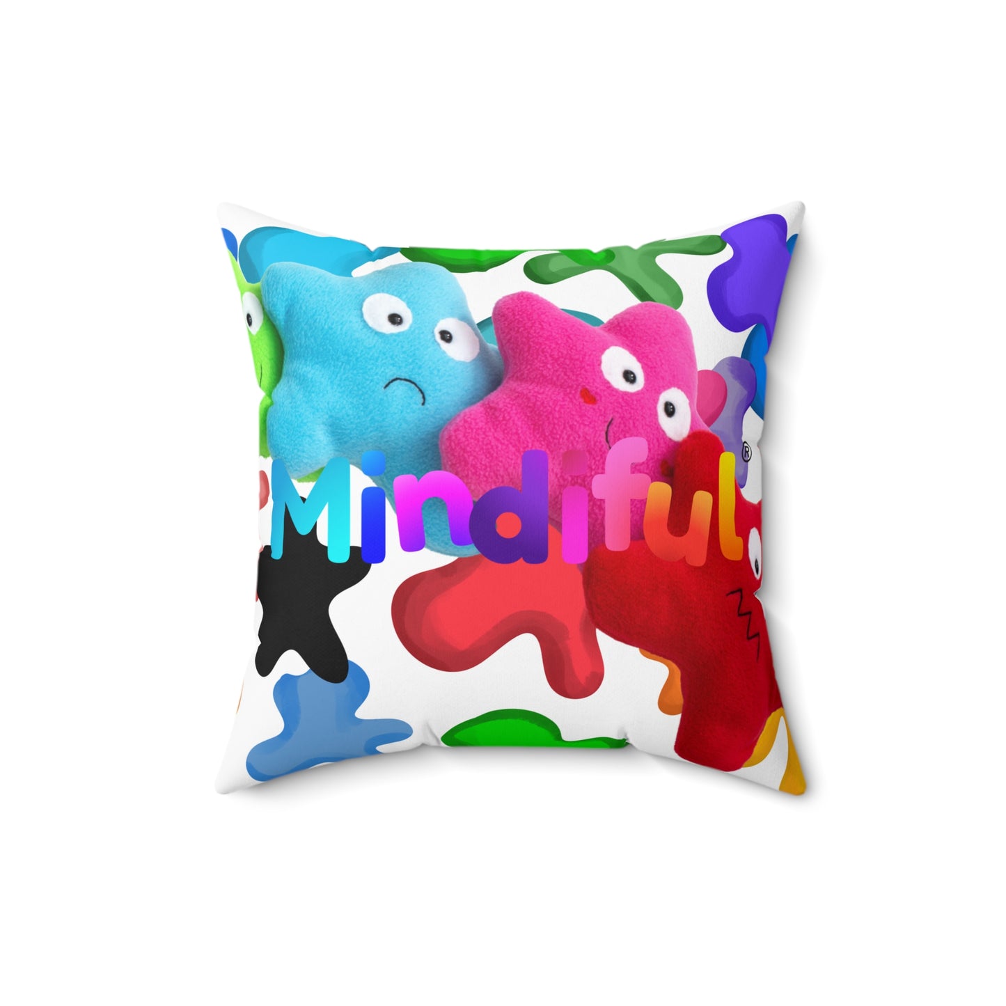 Mindiful® "Splatter Paint Stars" Square Pillow