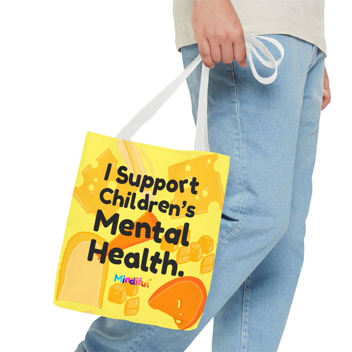 Mindiful® "I Support Children's Mental Health" Snorey Cheese Tote Bag