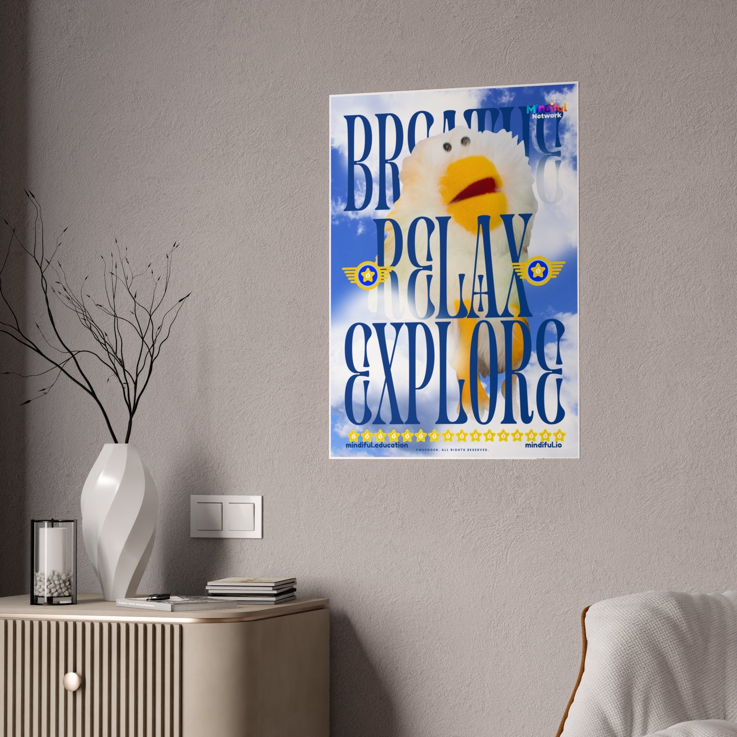 Mindiful® "Breathe Relax Explore" GLOSSY Poster