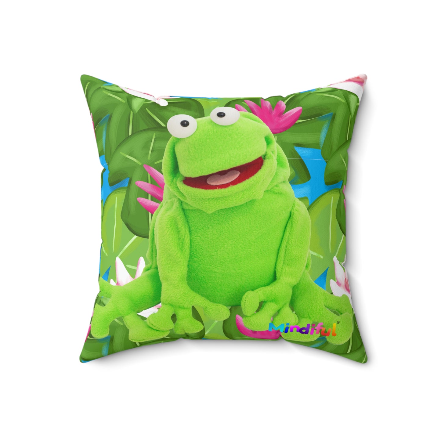 Mindiful® "Lily Pad Puddles" Square Pillow