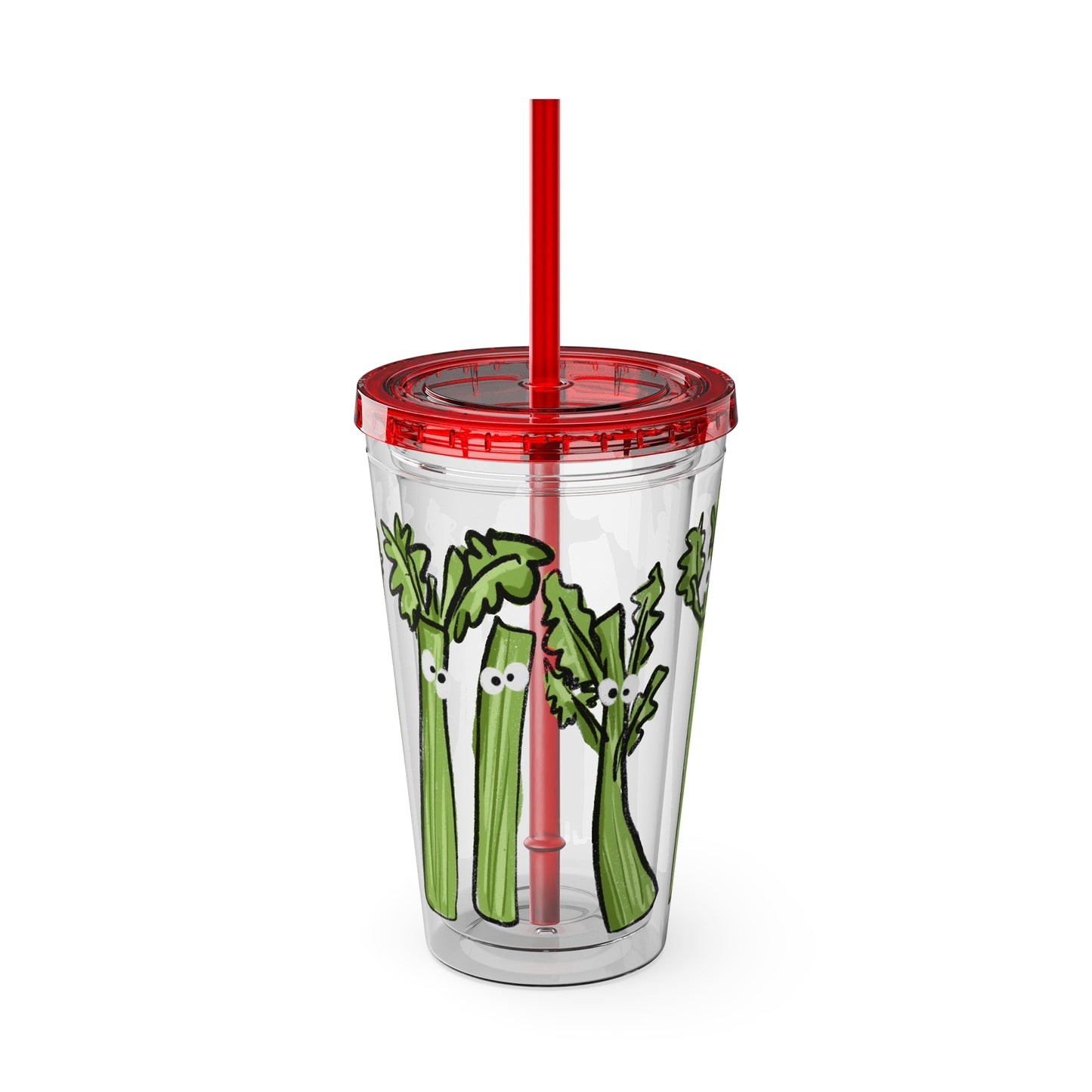 Silly Sippers BPA FREE ACRYLIC Tumbler with Straw, 16oz - Charming Celery