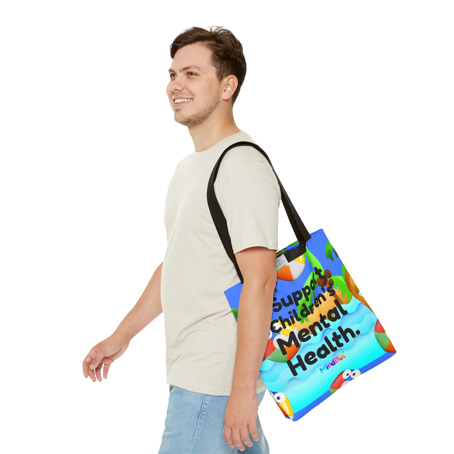 Mindiful® "I Support Children's Mental Health" Grey Bird Tote Bag