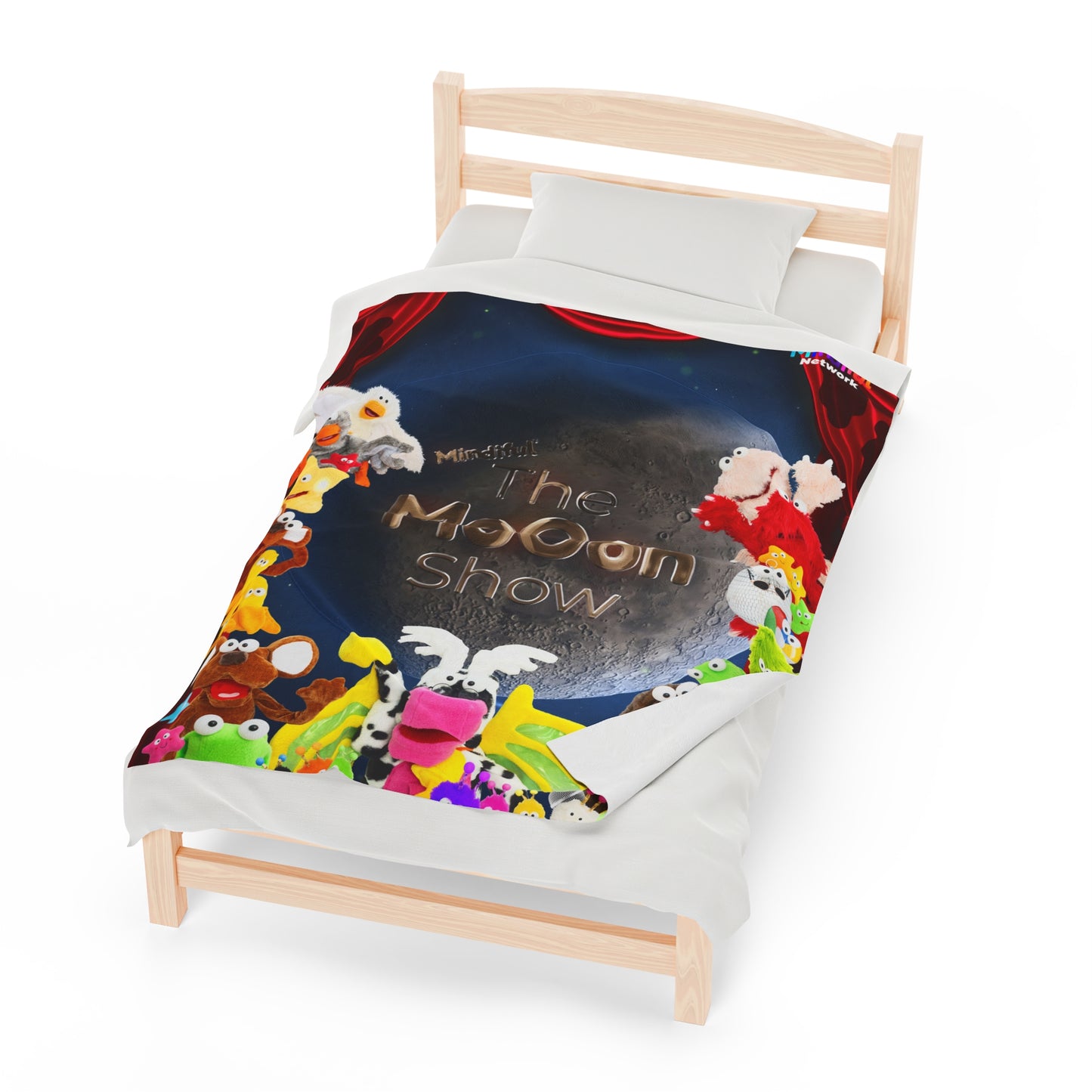 Mindiful® "The Moon Show Showtime" Velveteen Plush Snuggle Blanket