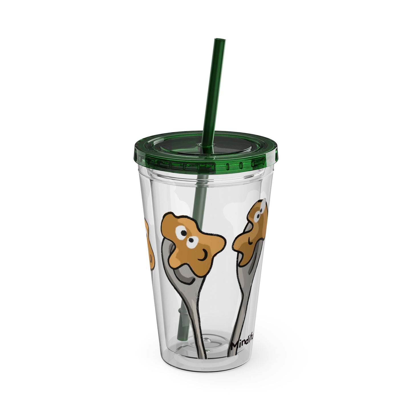 Silly Sippers BPA FREE ACRYLIC Tumbler with Straw, 16oz - Positive Peanut Butter