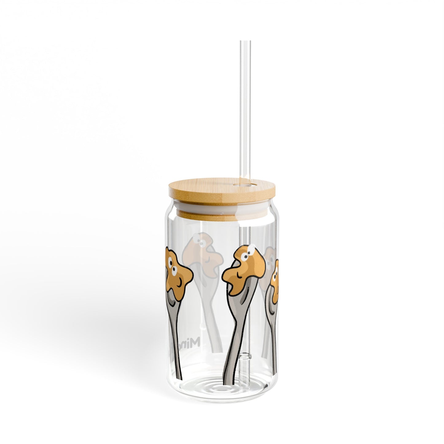 Silly Sippers GLASS with or w/o Straw, 16oz - Positive Peanut Butter