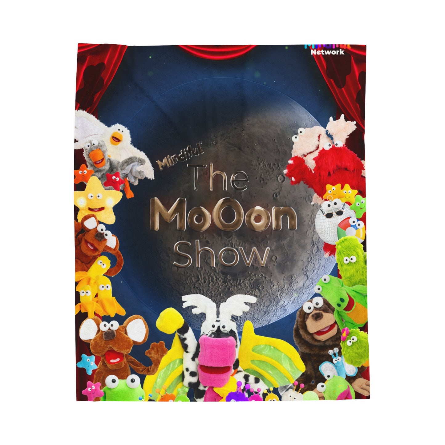 Mindiful® "The Moon Show Showtime" Velveteen Plush Snuggle Blanket