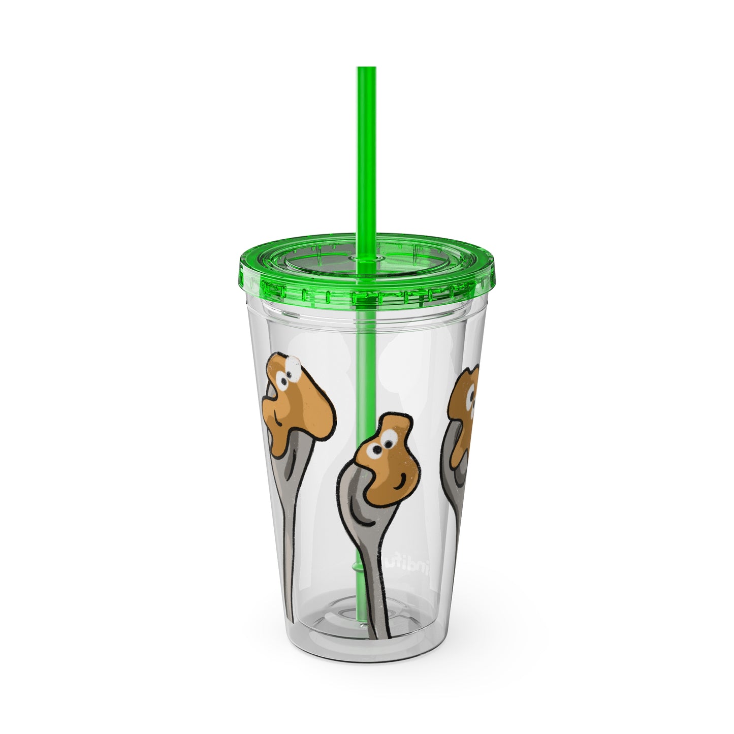 Silly Sippers BPA FREE ACRYLIC Tumbler with Straw, 16oz - Positive Peanut Butter