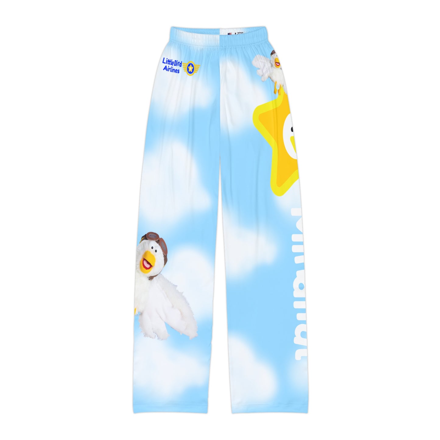 Breathing Break with Little Bird - Fluffy Skies - Kids Pajama Pants