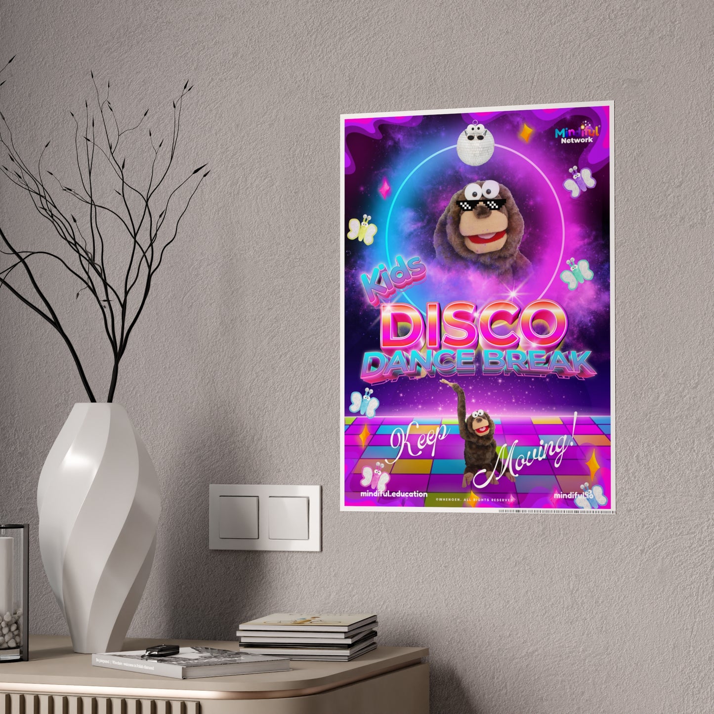 Mindiful® "Kids Disco Dance Break" GLOSSY Poster