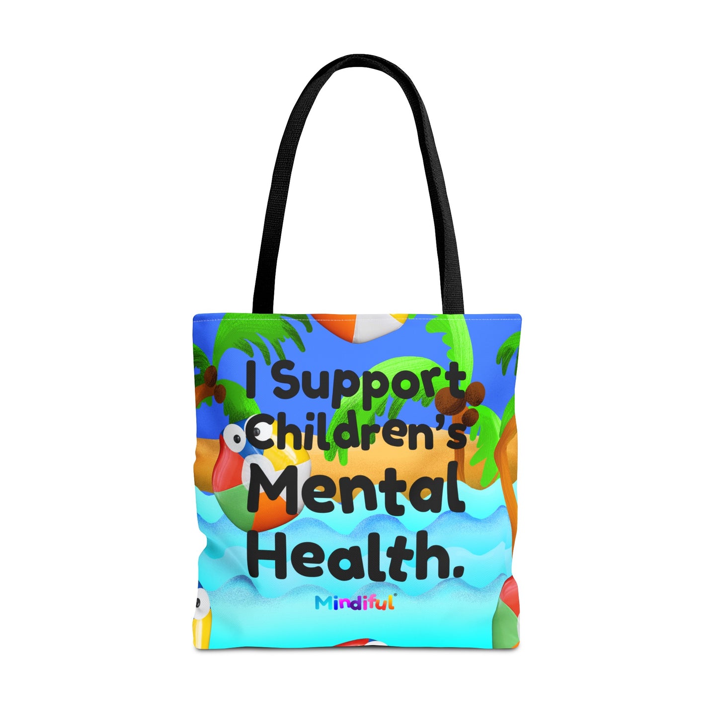 Mindiful® "I Support Children's Mental Health" Grey Bird Tote Bag