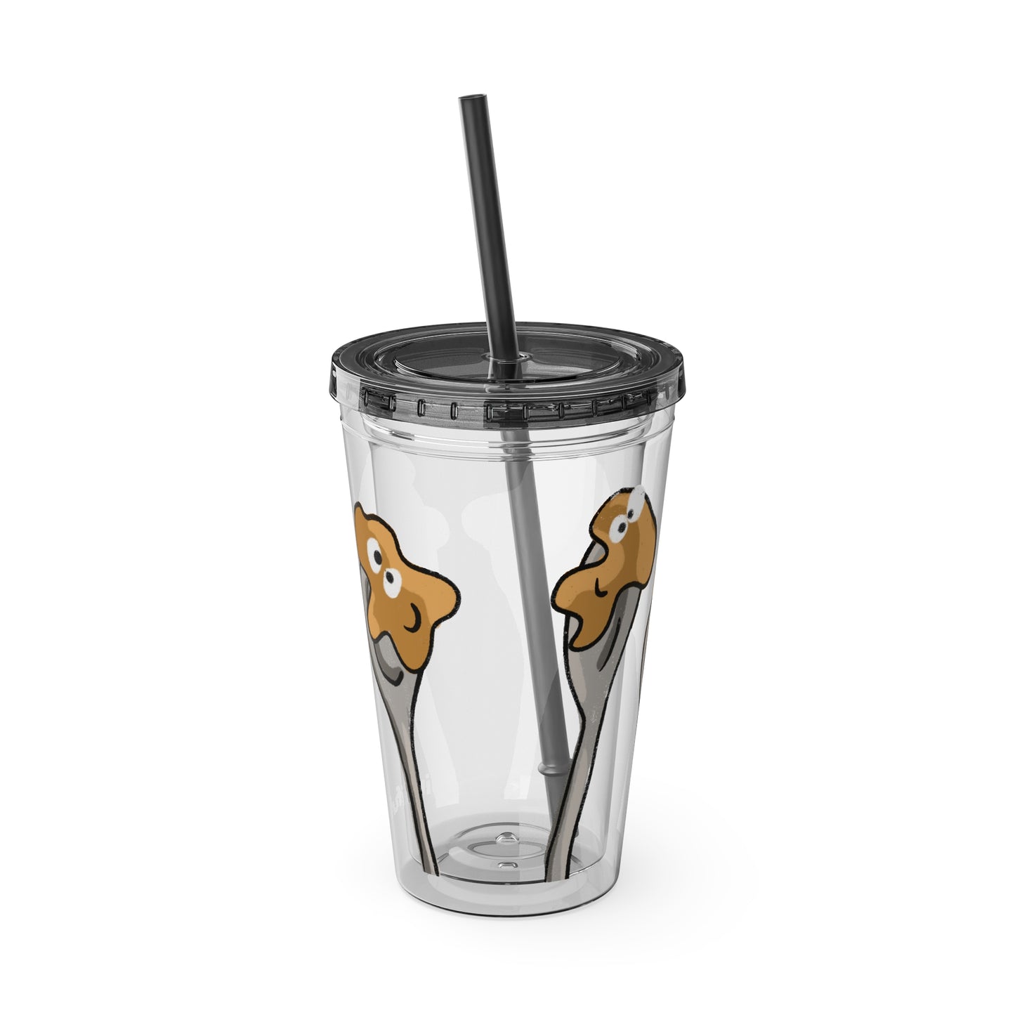 Silly Sippers BPA FREE ACRYLIC Tumbler with Straw, 16oz - Positive Peanut Butter