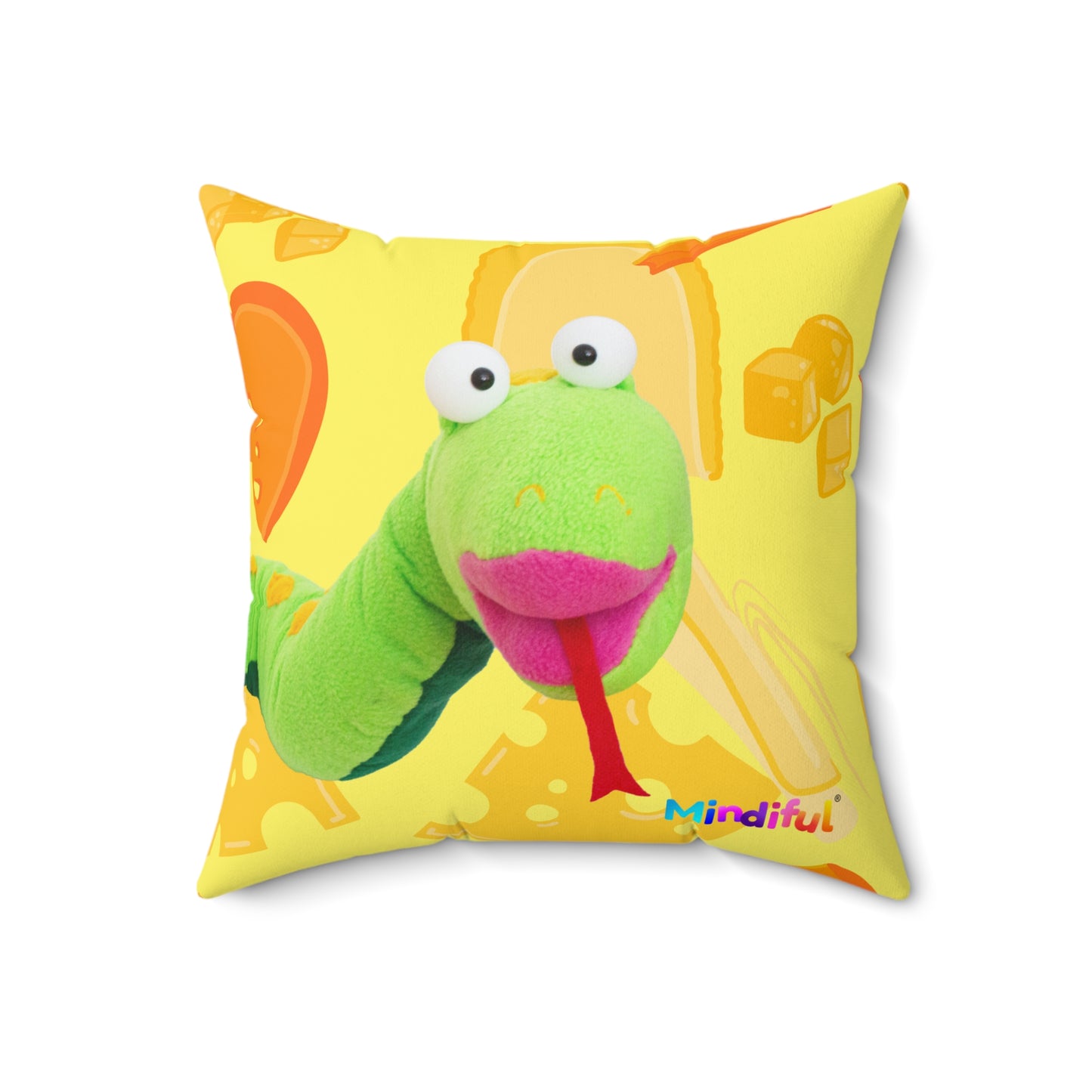 Mindiful® "Cheesy Snorey" Square Pillow