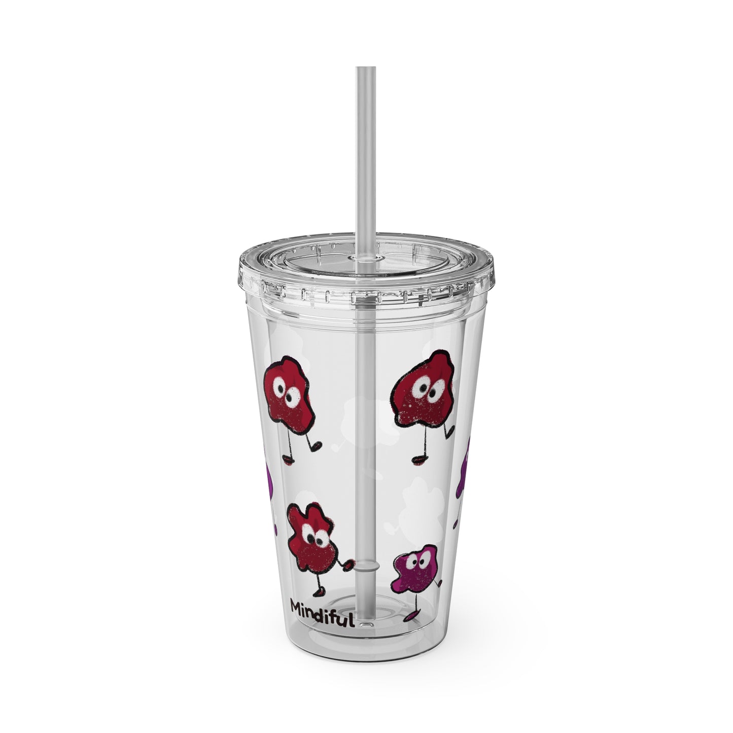 Silly Sippers BPA FREE ACRYLIC Tumbler with Straw, 16oz - Groovy Grapes