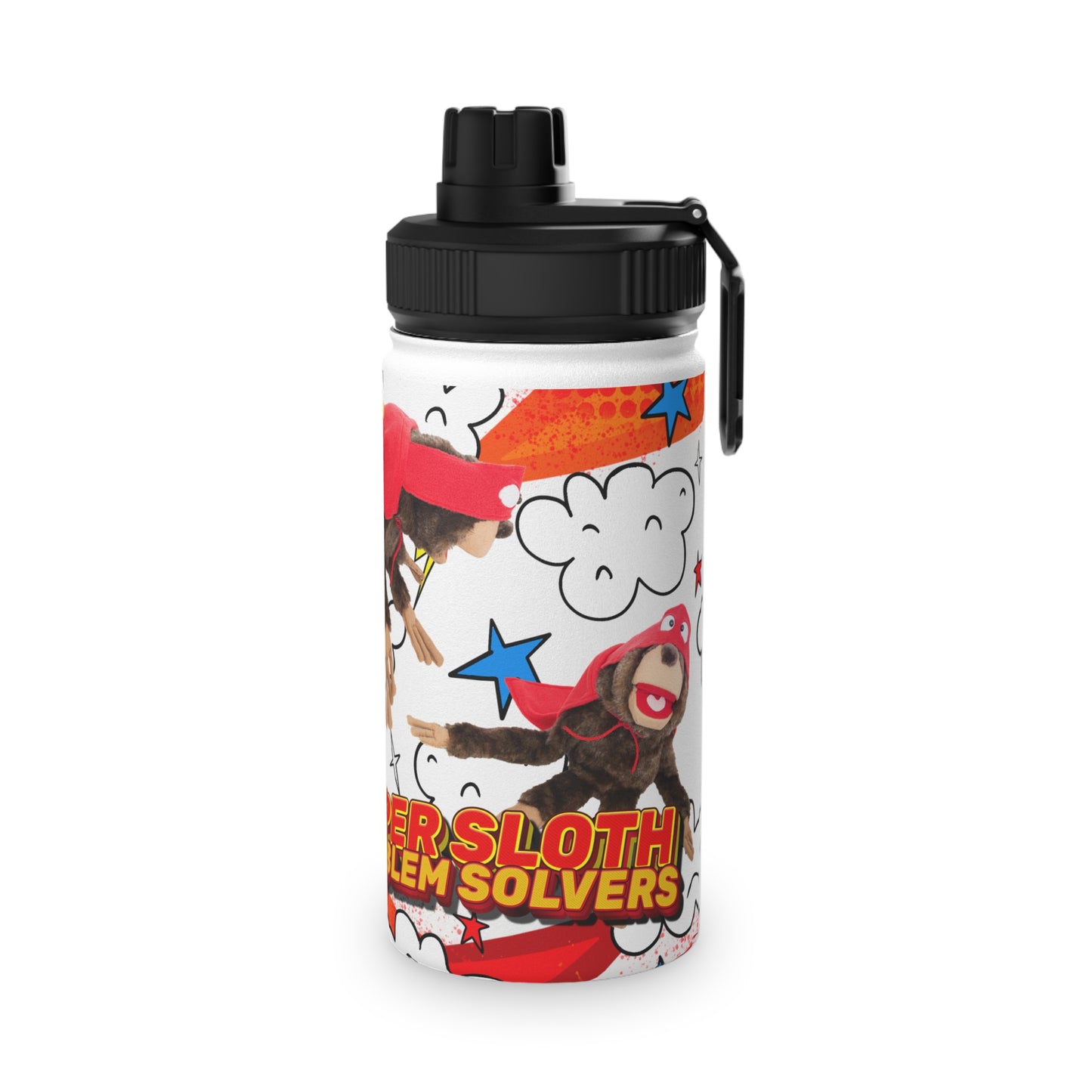 Mindiful® "Super Sloth Problem Solvers" Stainless Steel Water Bottle, Sports Lid