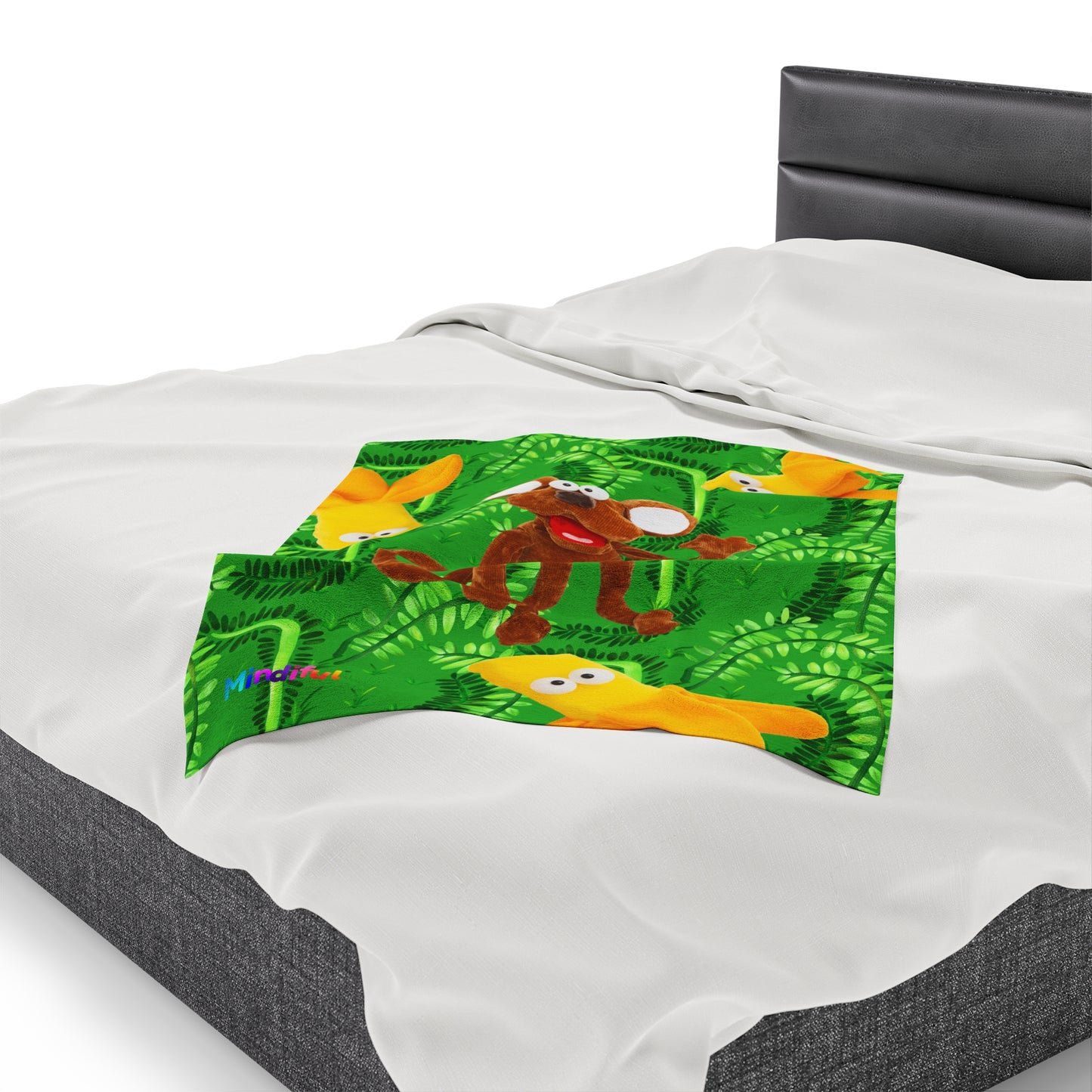 Mindiful® "Marty Jungle Party" Velveteen Plush Snuggle Blanket